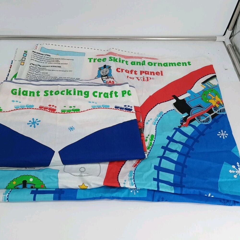 2X Thomas Train Giant Christmas Stocking Tree Skirt Fabric V.I.P By Cranston